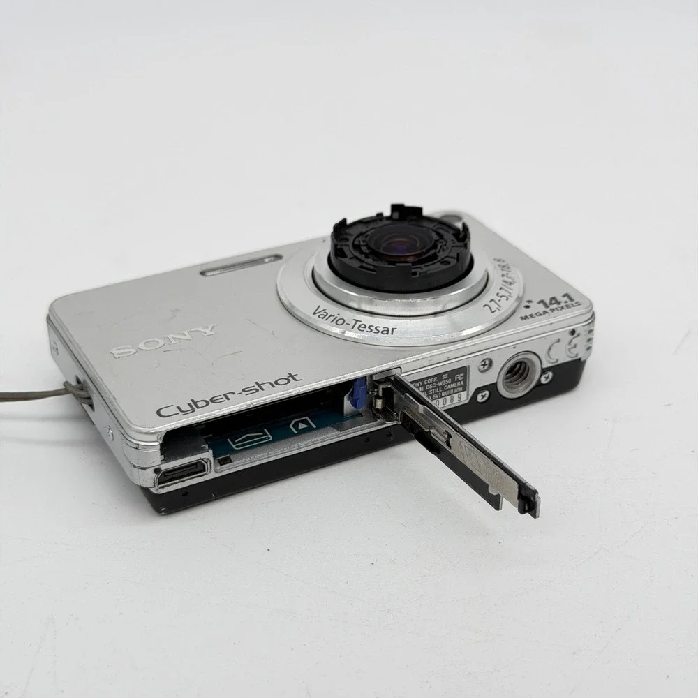 Sony Cyber-shot DSC-W350 14.1MP Digital Camera Silver Bundle - Tested Read